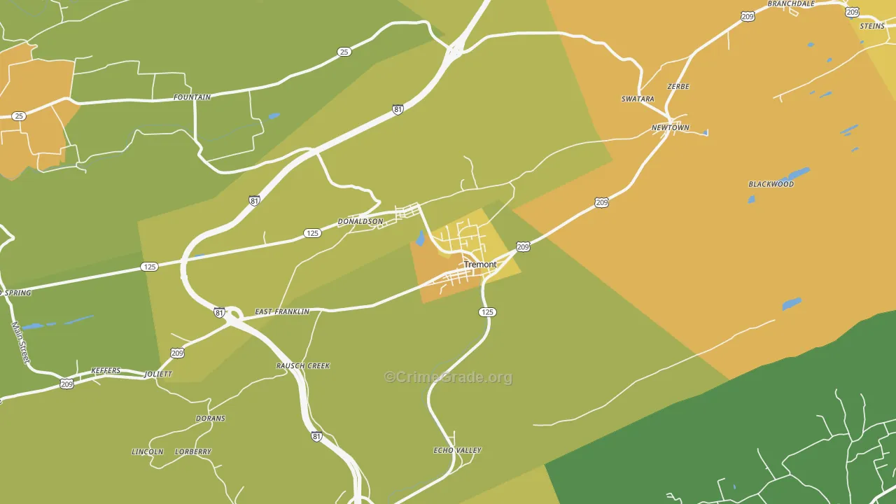 17981, PA Map of Theft Rates