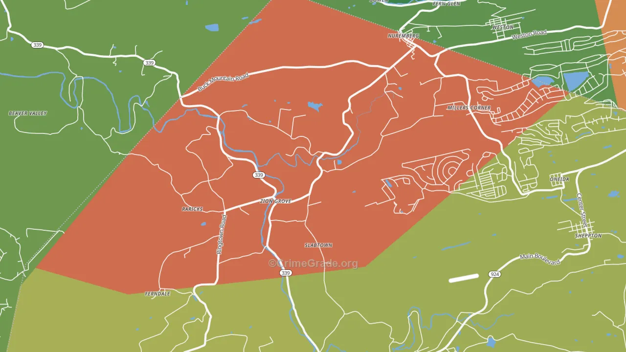 17985, PA Map of Theft Rates