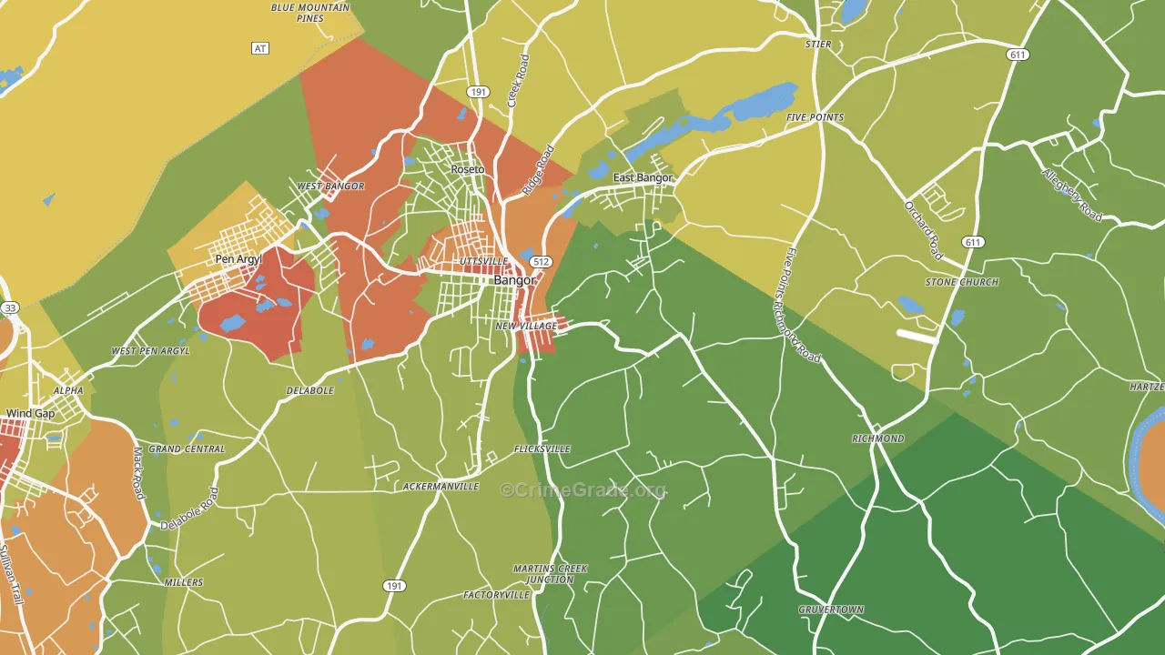 18013, PA Map of Theft Rates