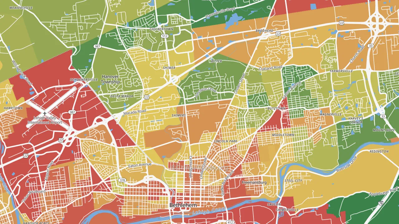 18017, PA Map of Theft Rates
