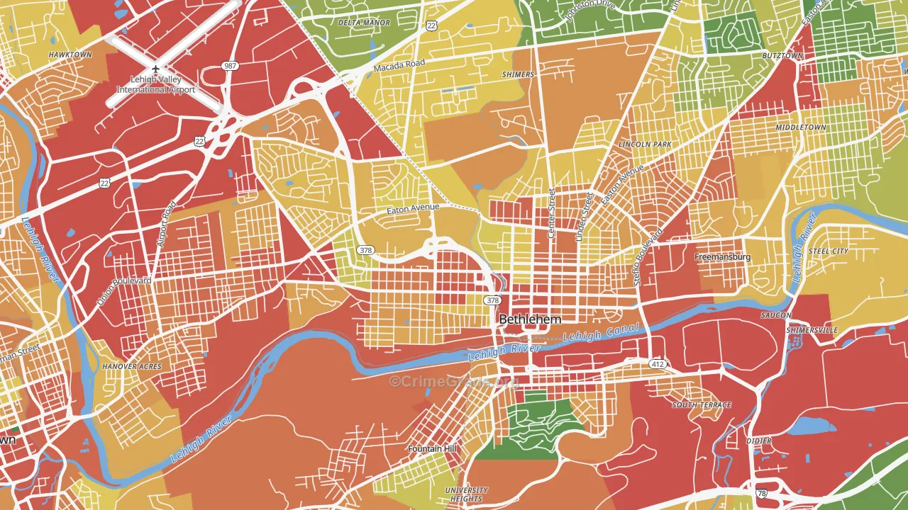 18018, PA Map of Theft Rates