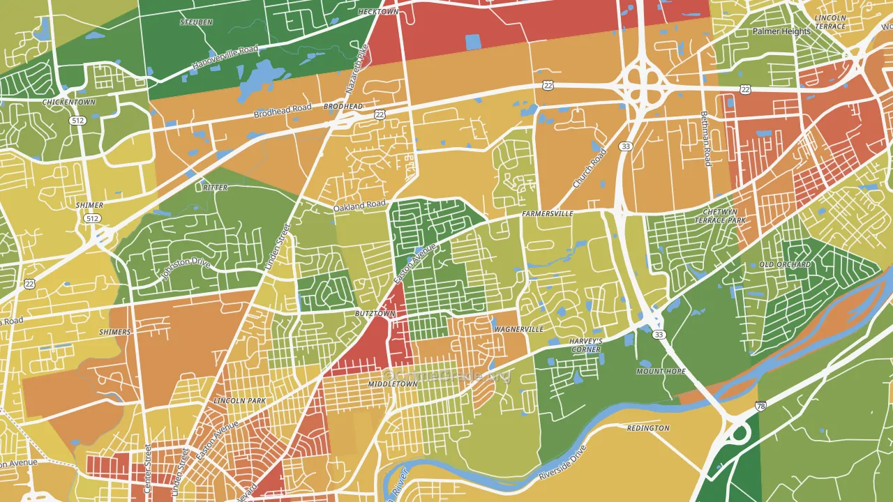 18020, PA Map of Theft Rates