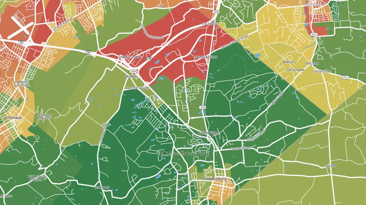18034, PA Map of Theft Rates