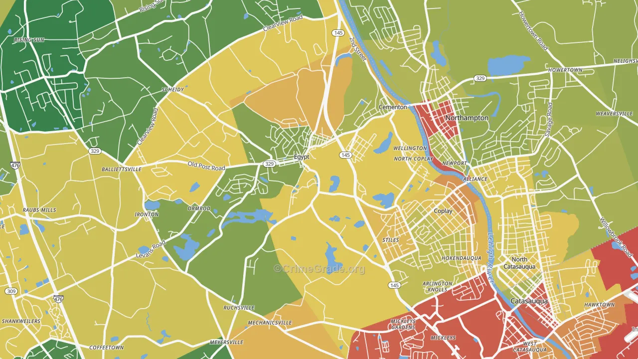 18037, PA Map of Theft Rates