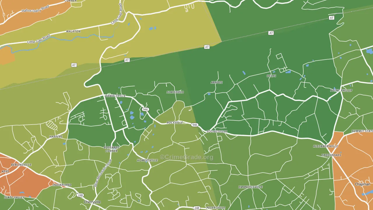 18038, PA Map of Theft Rates