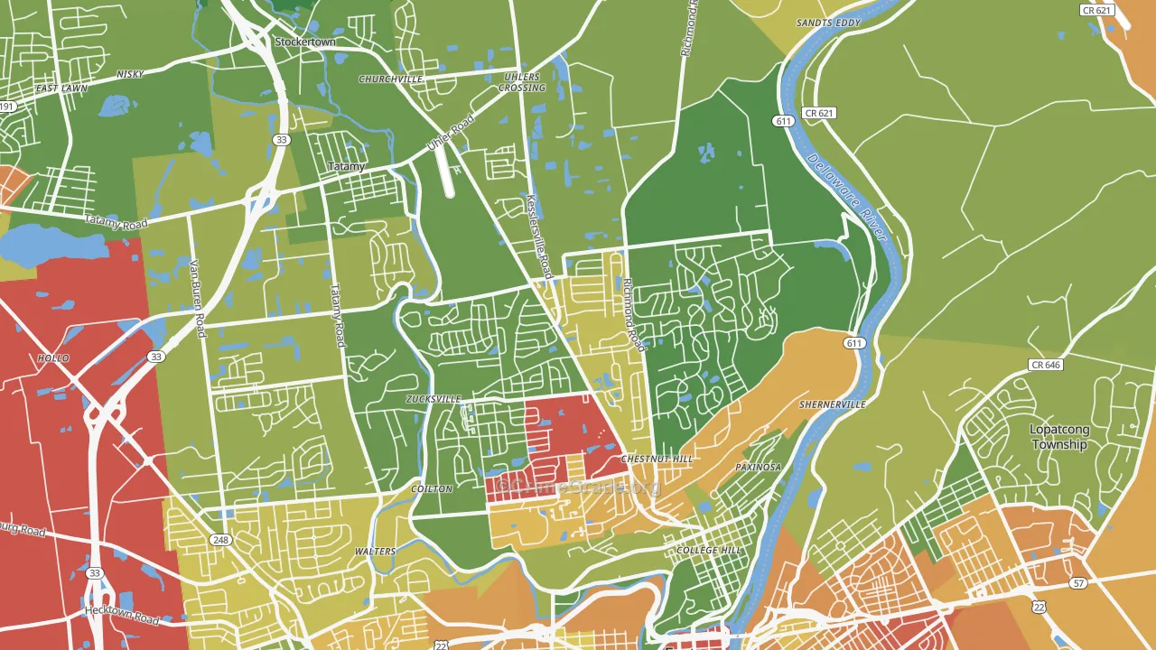 18040, PA Map of Theft Rates