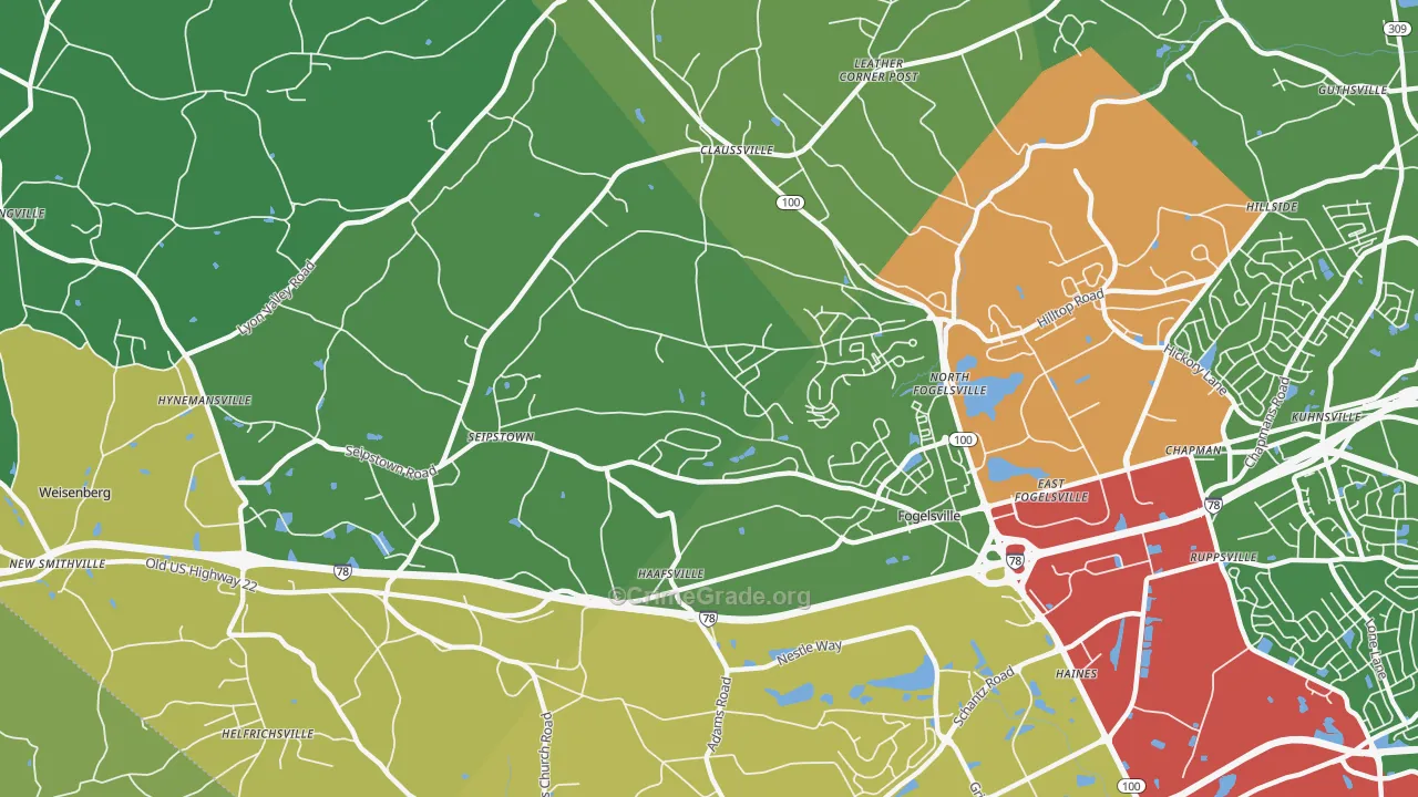 18051, PA Map of Theft Rates