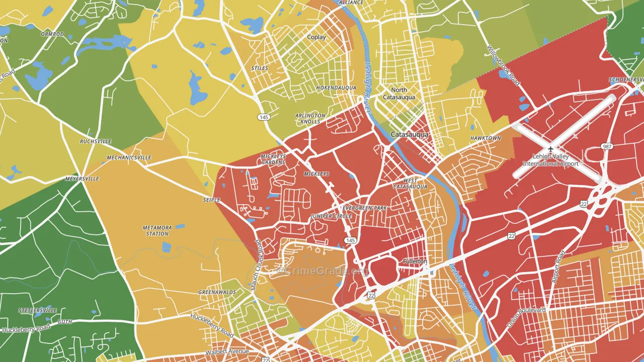 18052, PA Map of Theft Rates