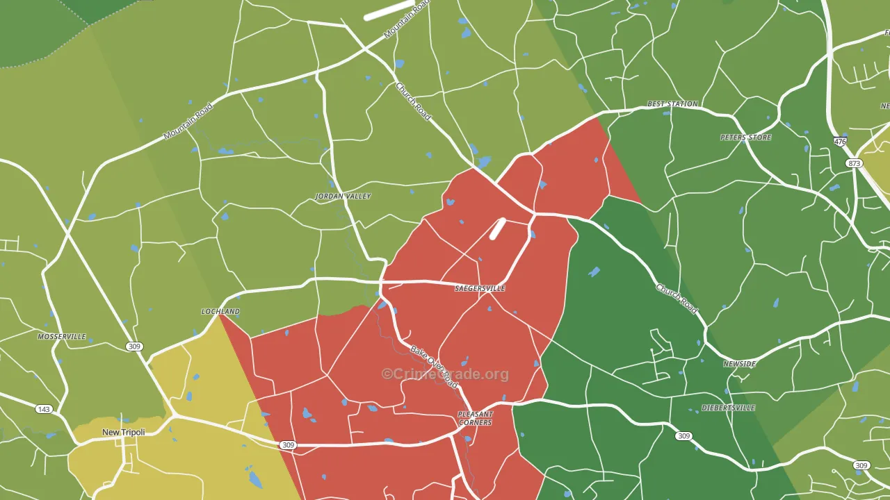 18053, PA Map of Theft Rates