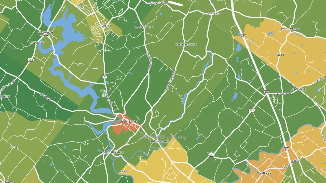 18054, PA Map of Theft Rates