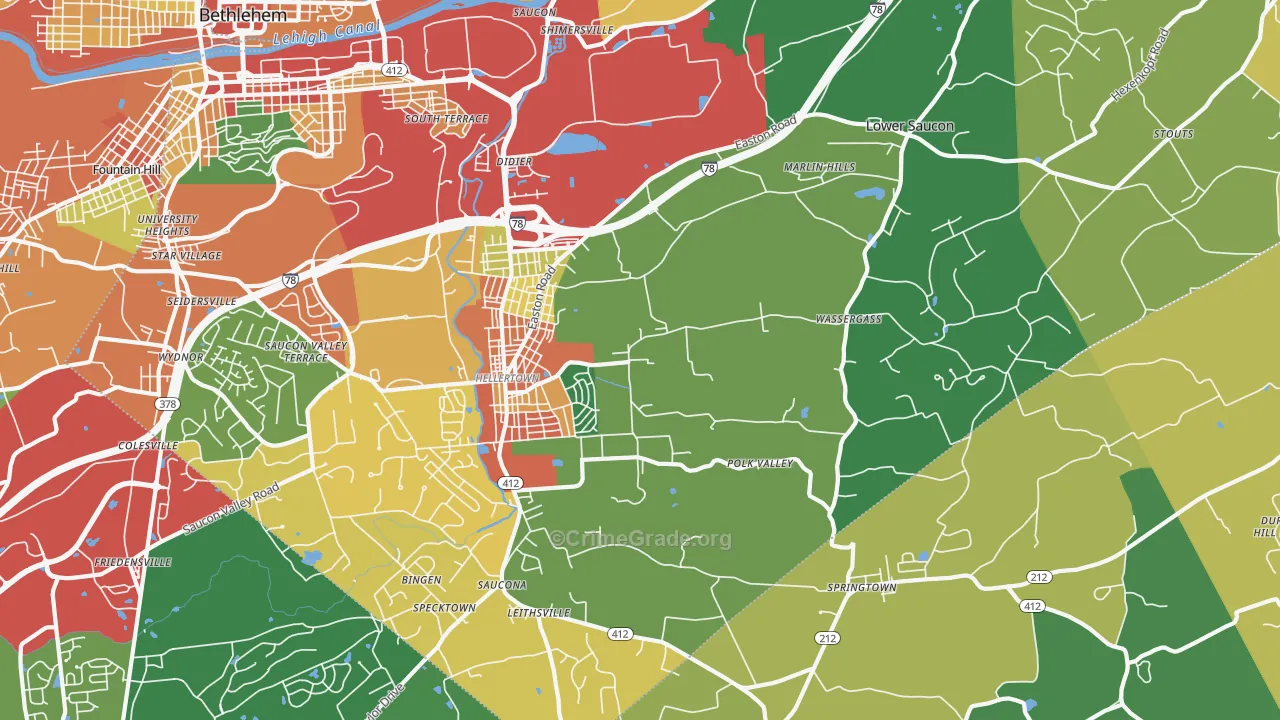 18055, PA Map of Theft Rates