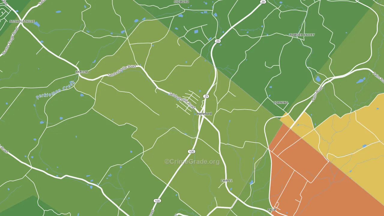 18056, PA Map of Theft Rates