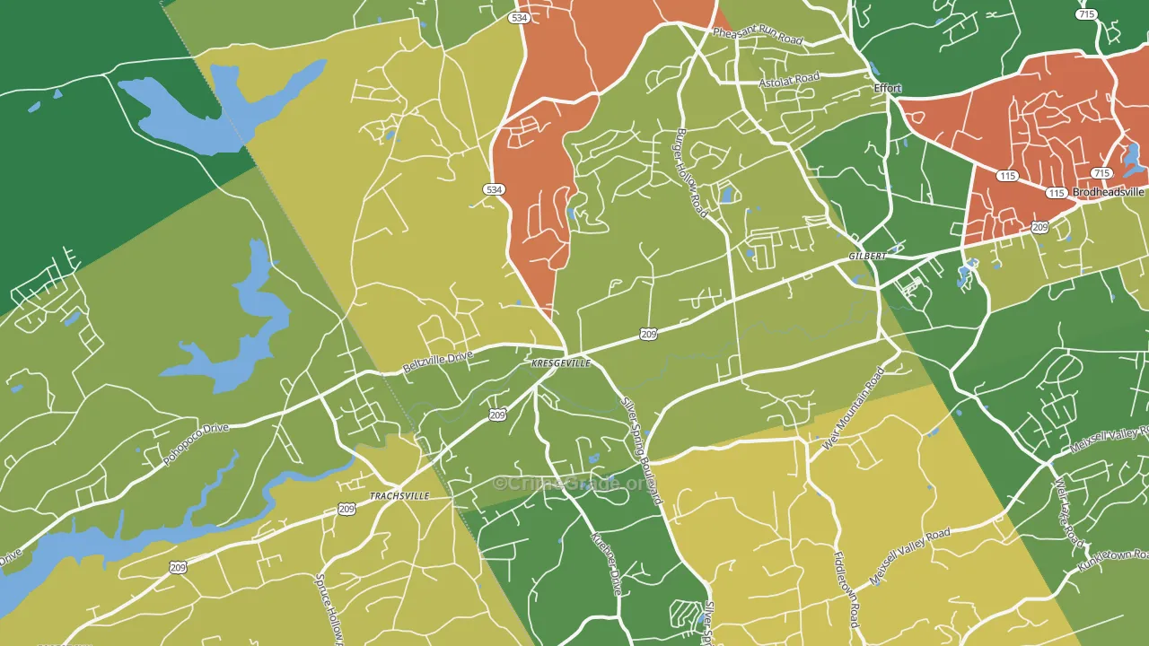 18058, PA Map of Theft Rates