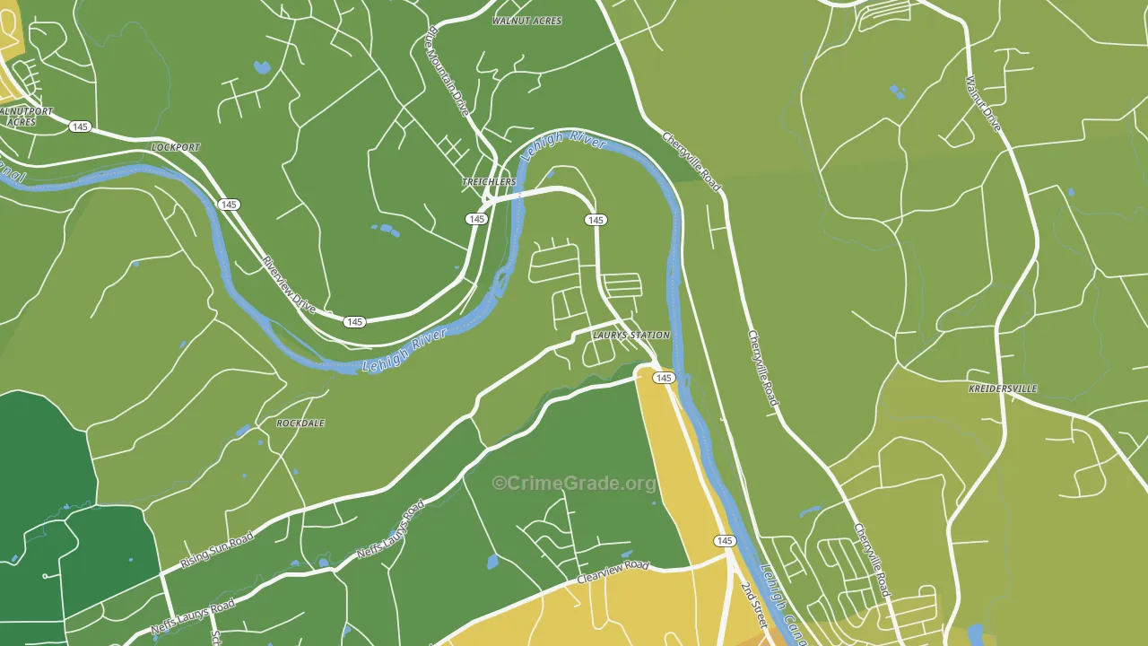 18059, PA Map of Theft Rates