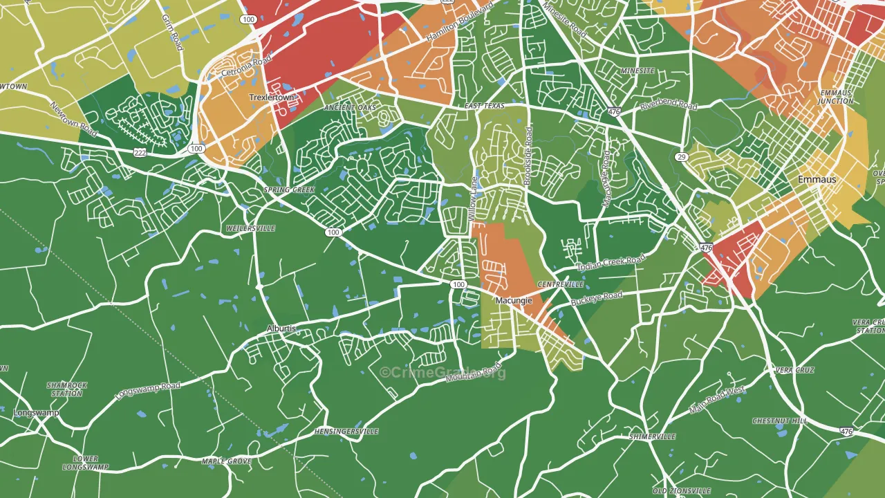 18062, PA Map of Theft Rates