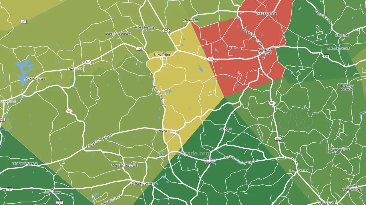 18066, PA Map of Theft Rates
