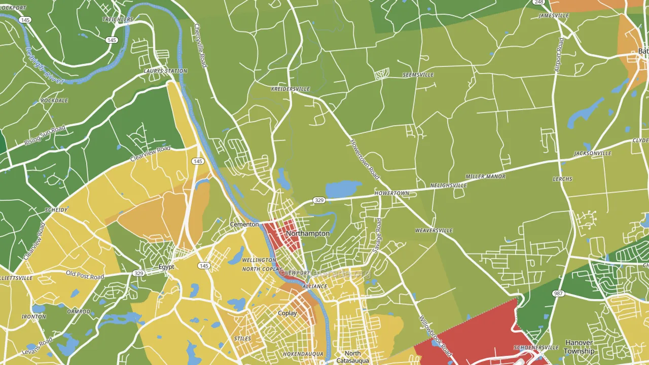 18067, PA Map of Theft Rates