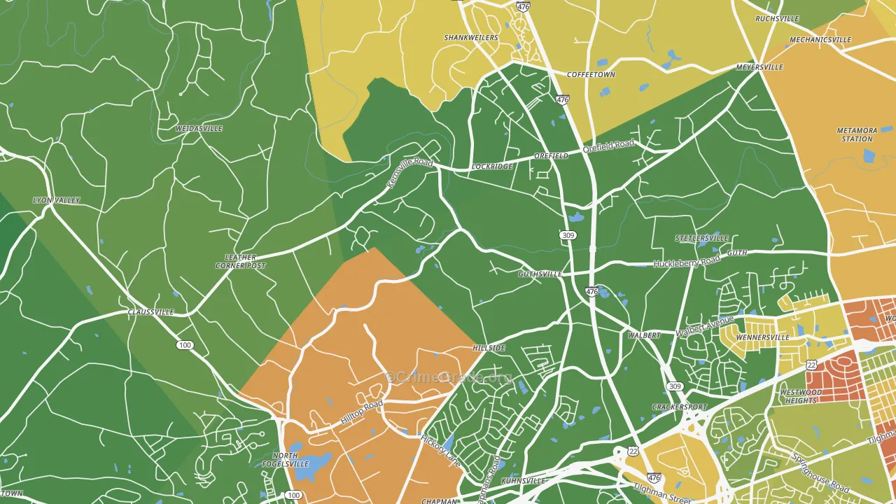 18069, PA Map of Theft Rates