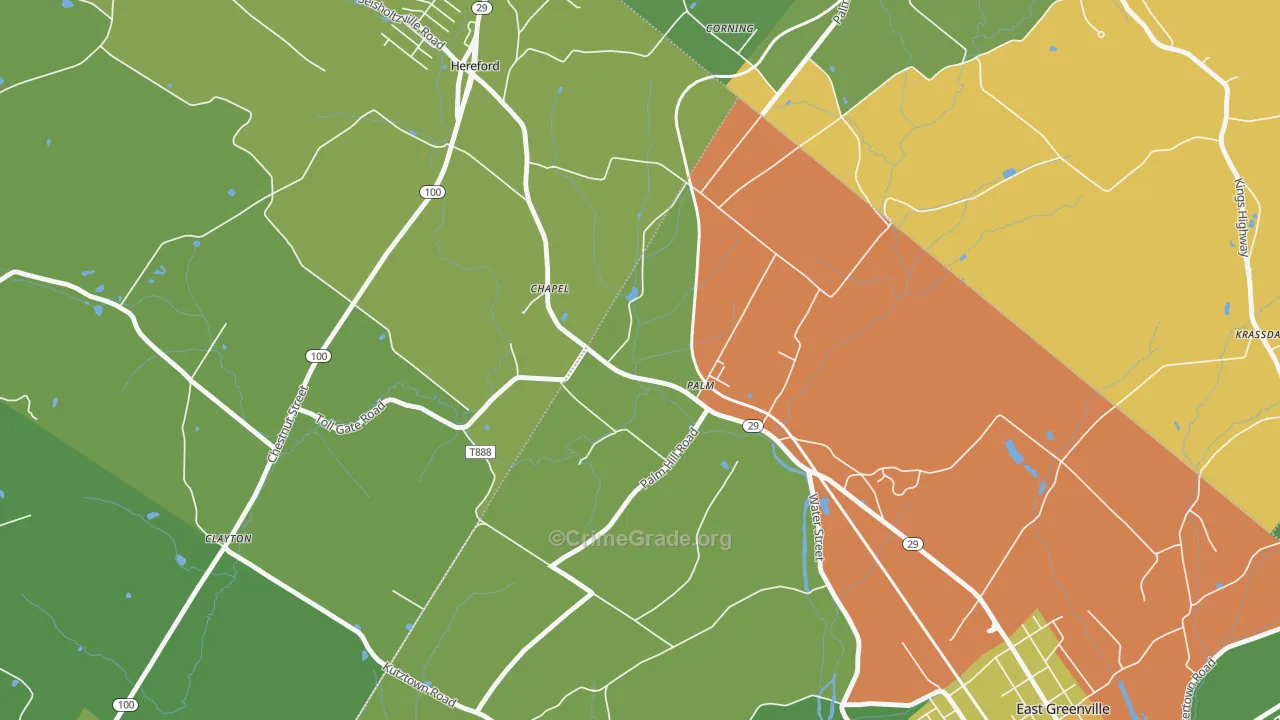 18070, PA Map of Theft Rates