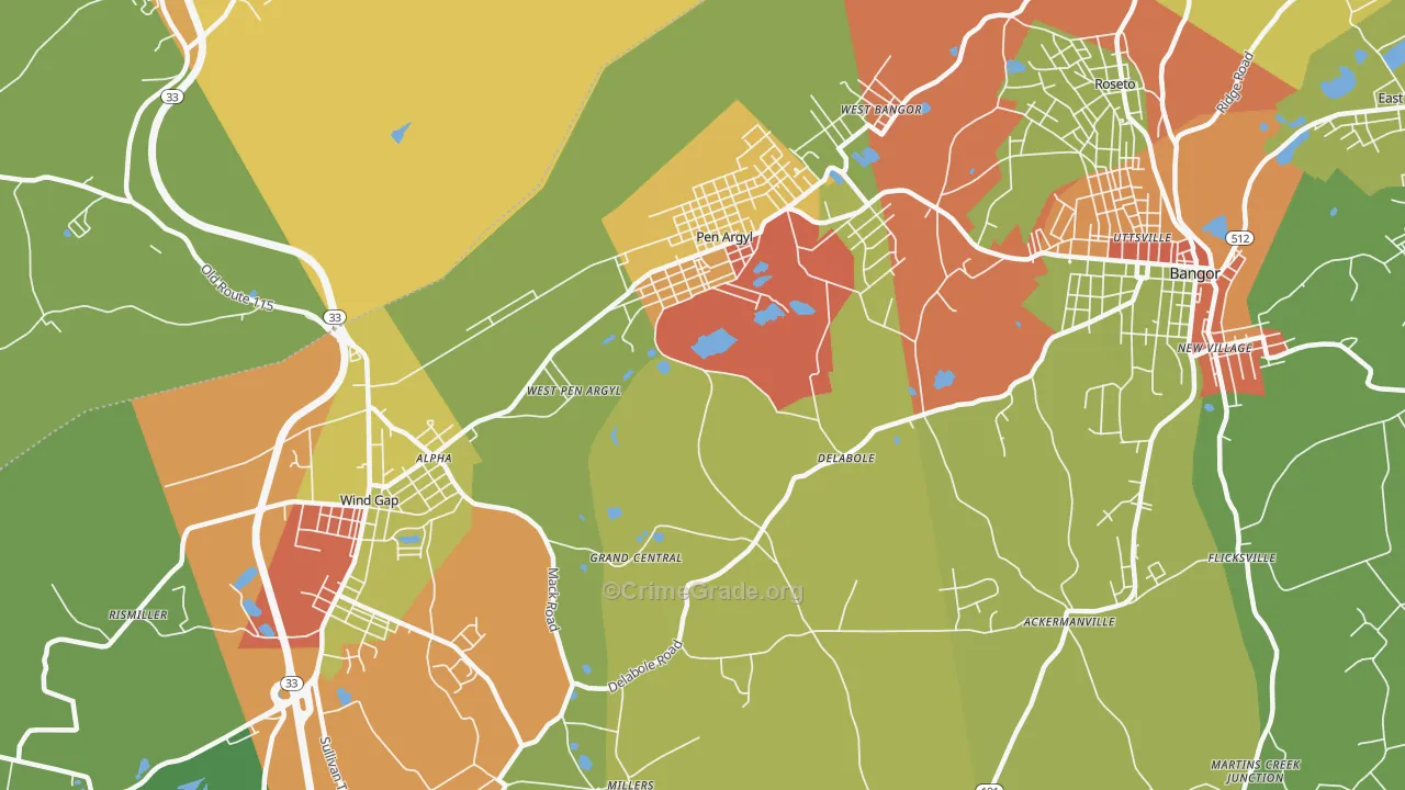 18072, PA Map of Theft Rates