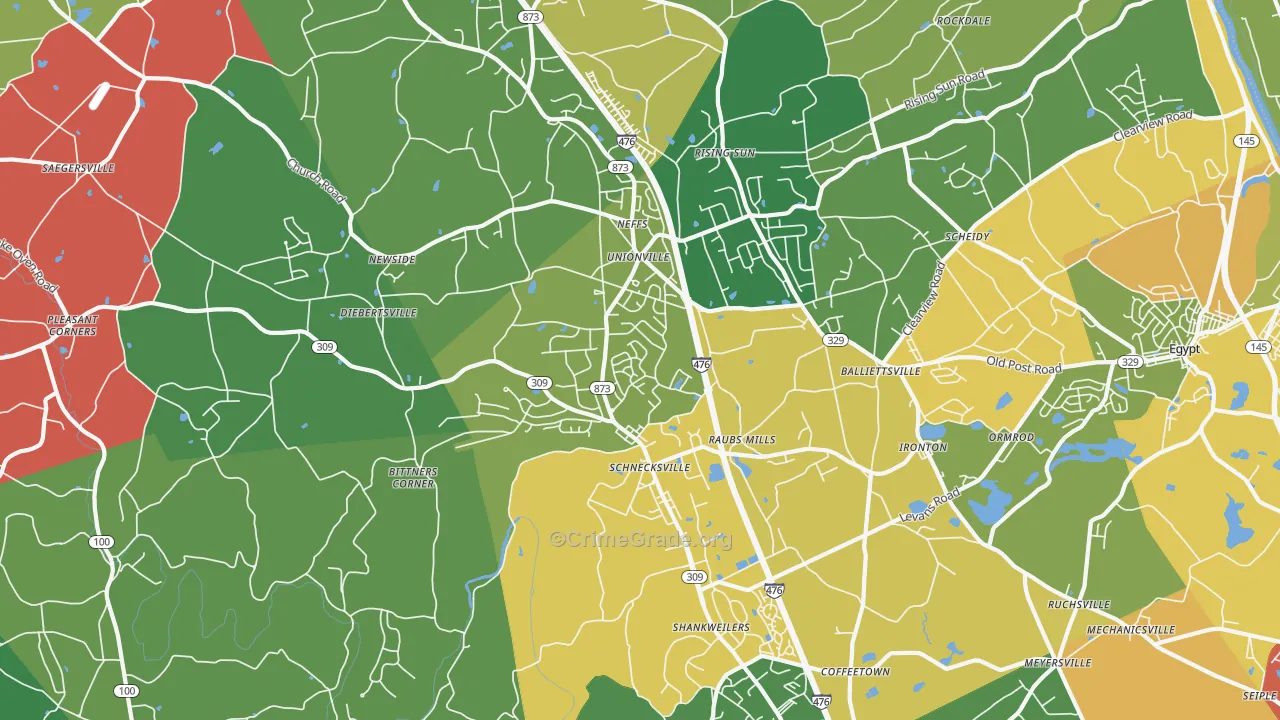 18078, PA Map of Theft Rates