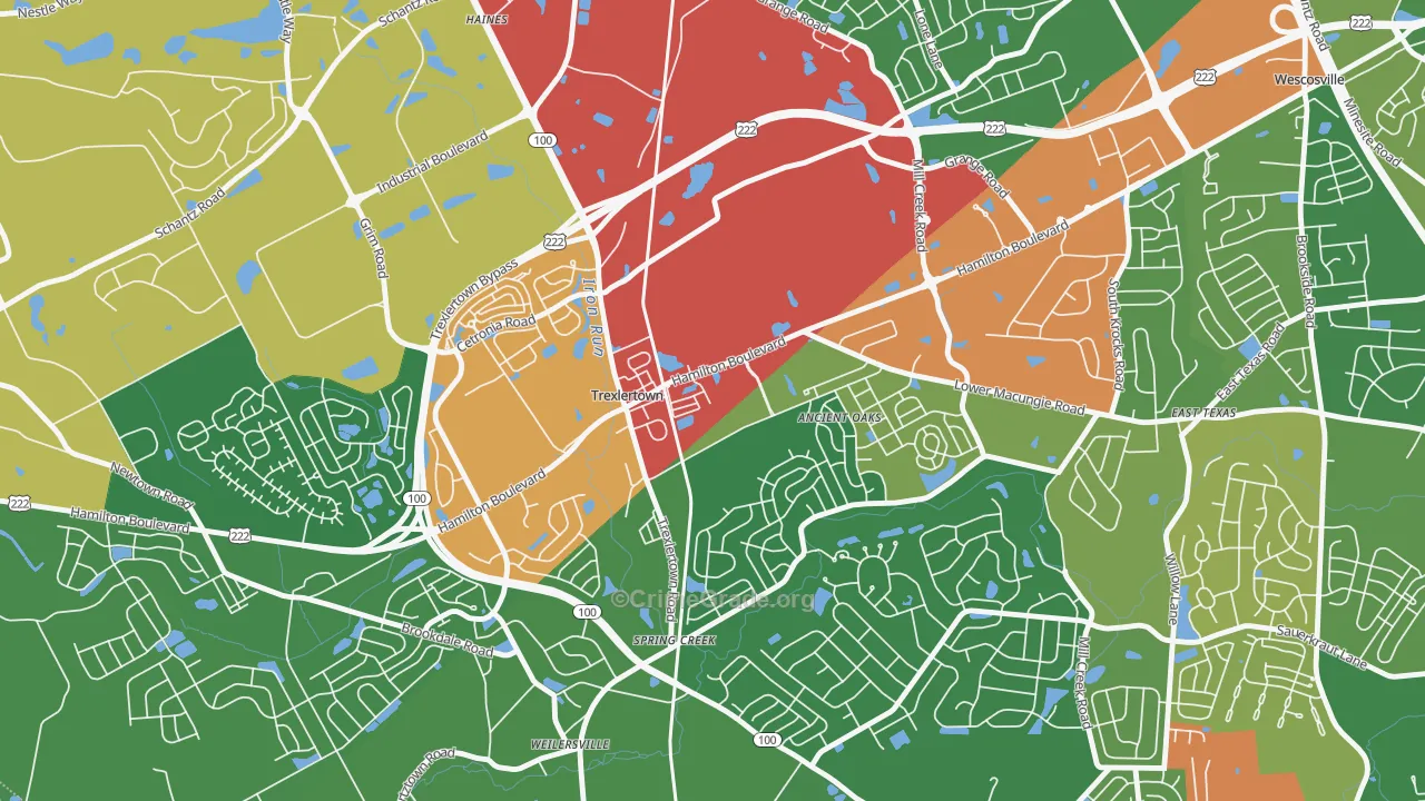 18087, PA Map of Theft Rates