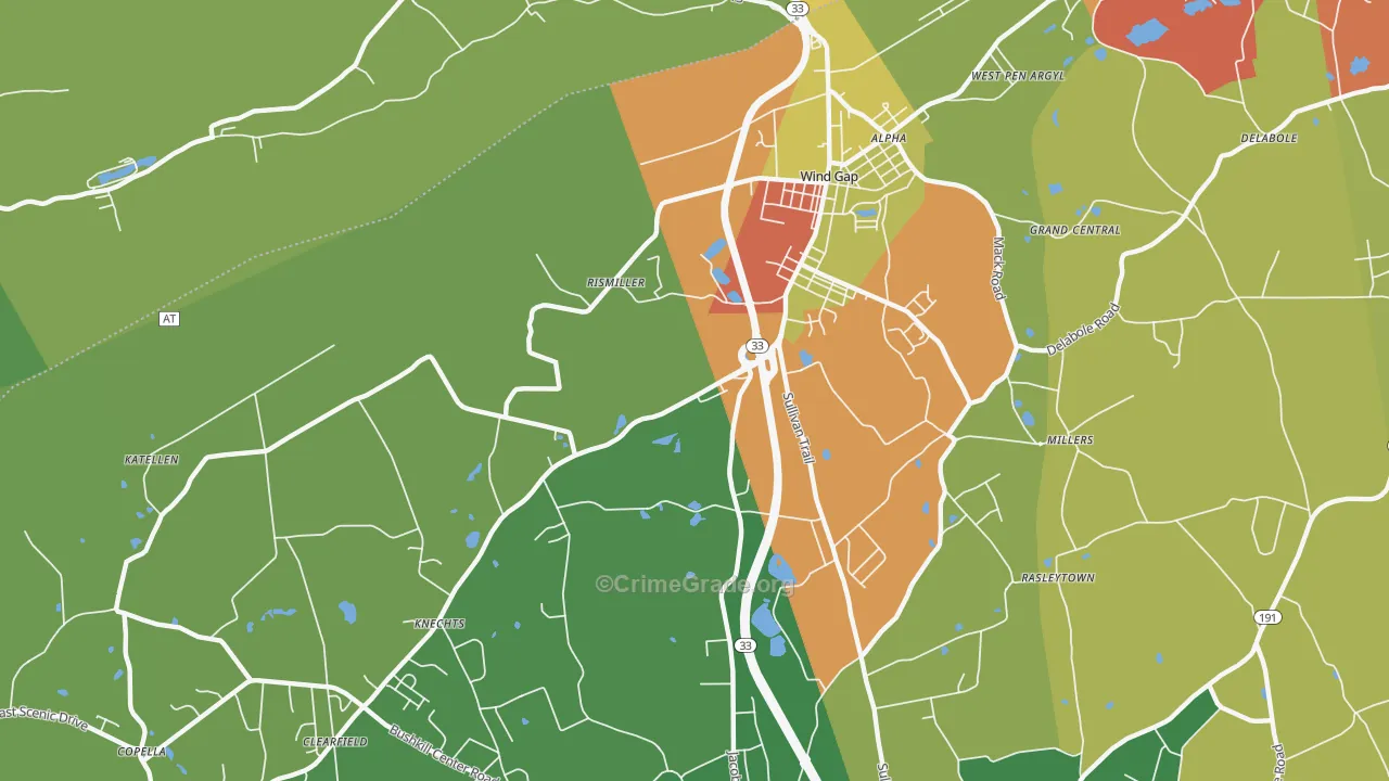 18091, PA Map of Theft Rates