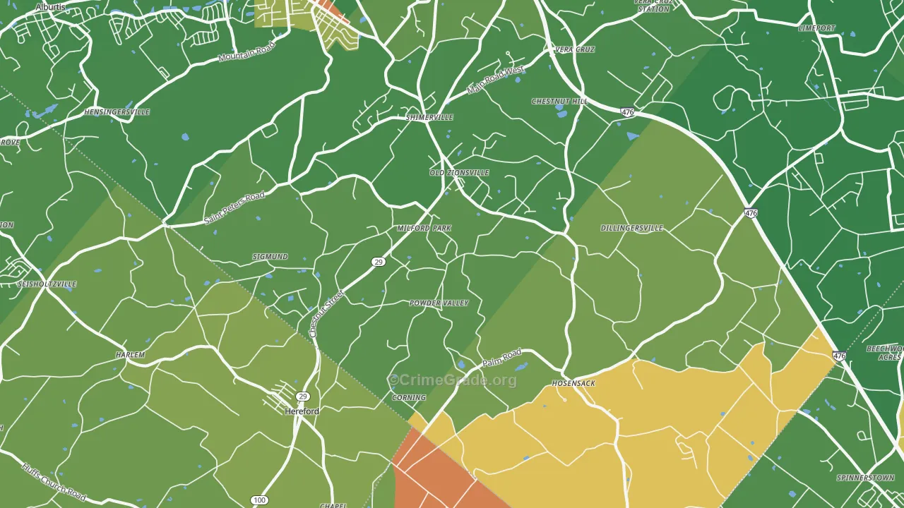 18092, PA Map of Theft Rates