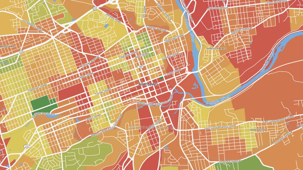 18101, PA Map of Theft Rates