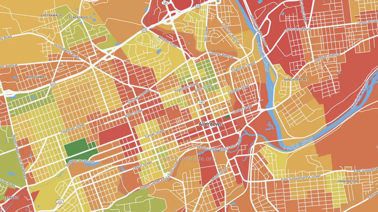 18102, PA Map of Theft Rates