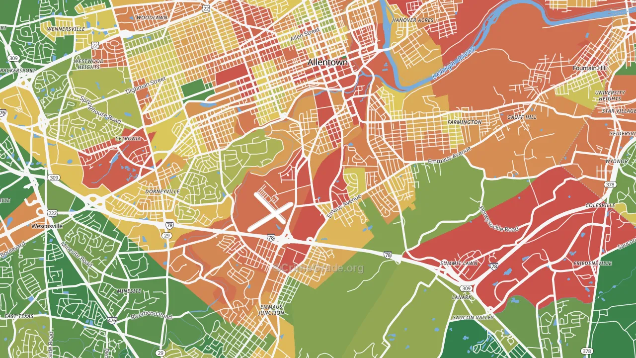 18103, PA Map of Theft Rates