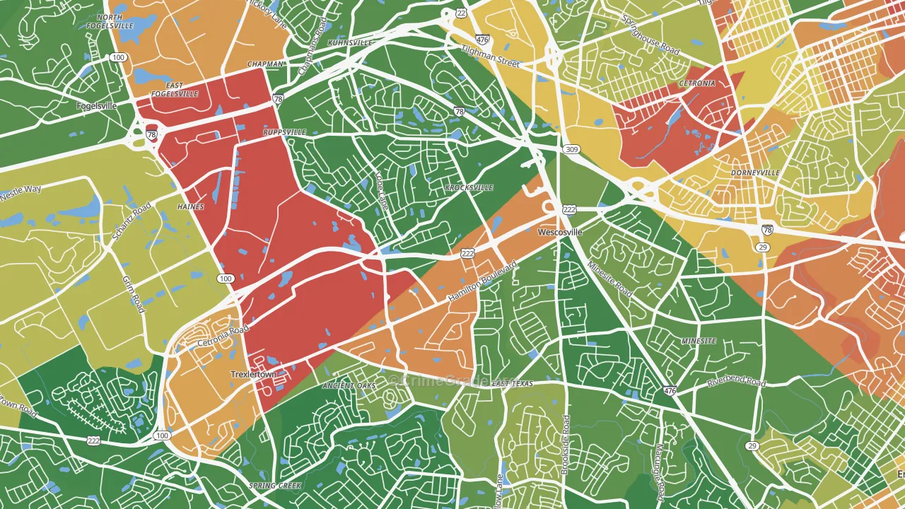 18106, PA Map of Theft Rates