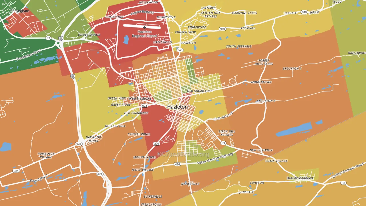 18201, PA Map of Theft Rates