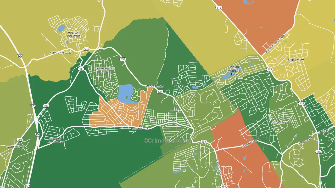 18210, PA Map of Theft Rates