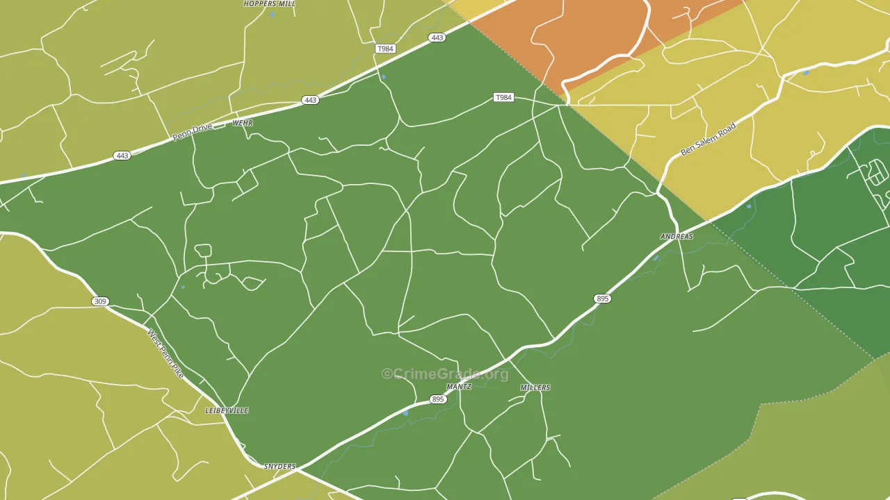 18211, PA Map of Theft Rates