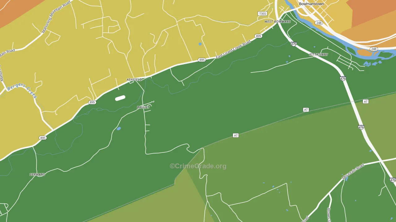 18212, PA Map of Theft Rates