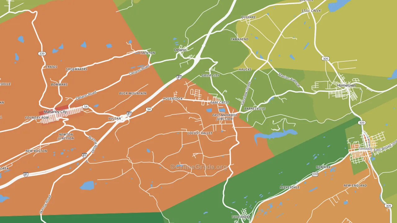 18214, PA Map of Theft Rates