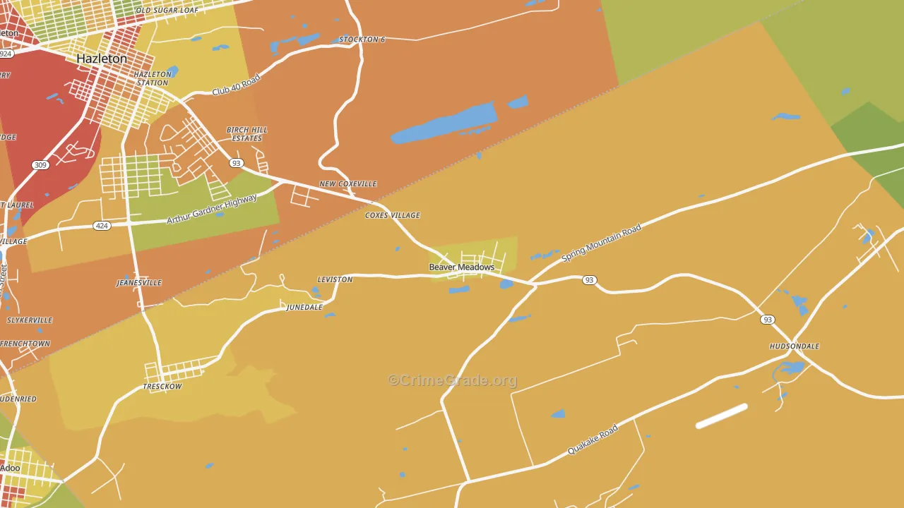 18216, PA Map of Theft Rates