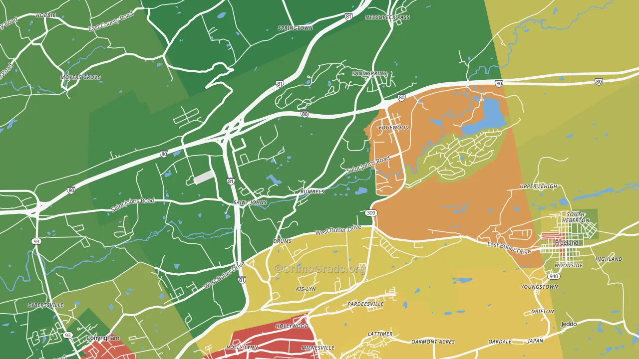 18222, PA Map of Theft Rates