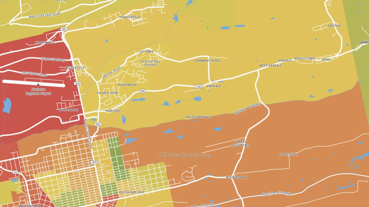 18223, PA Map of Theft Rates