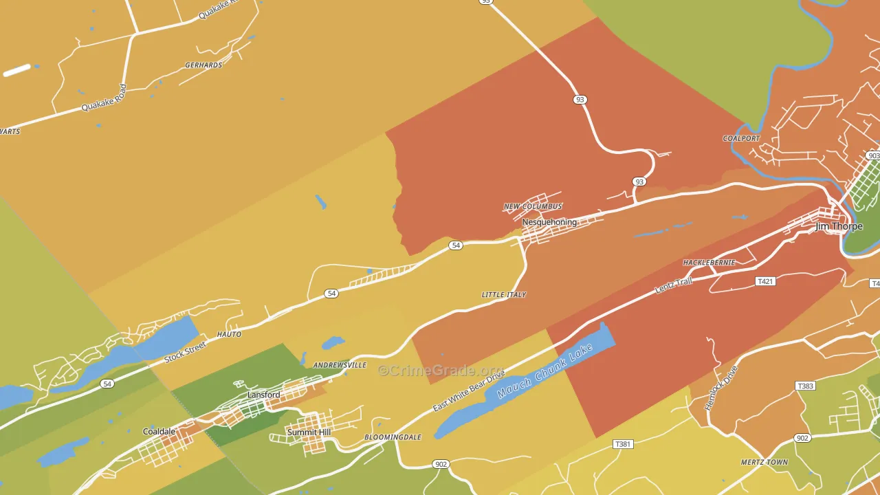 18240, PA Map of Theft Rates