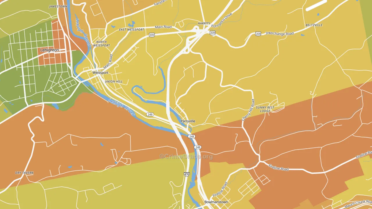 18244, PA Map of Theft Rates