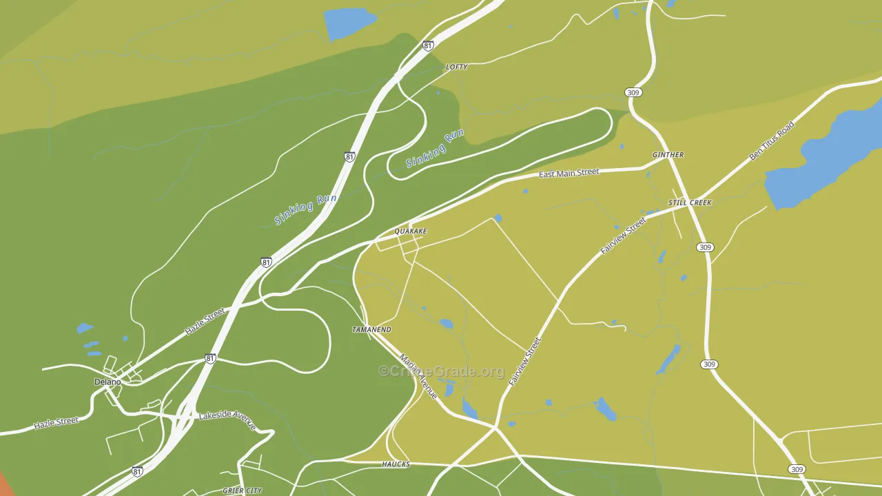 18245, PA Map of Theft Rates