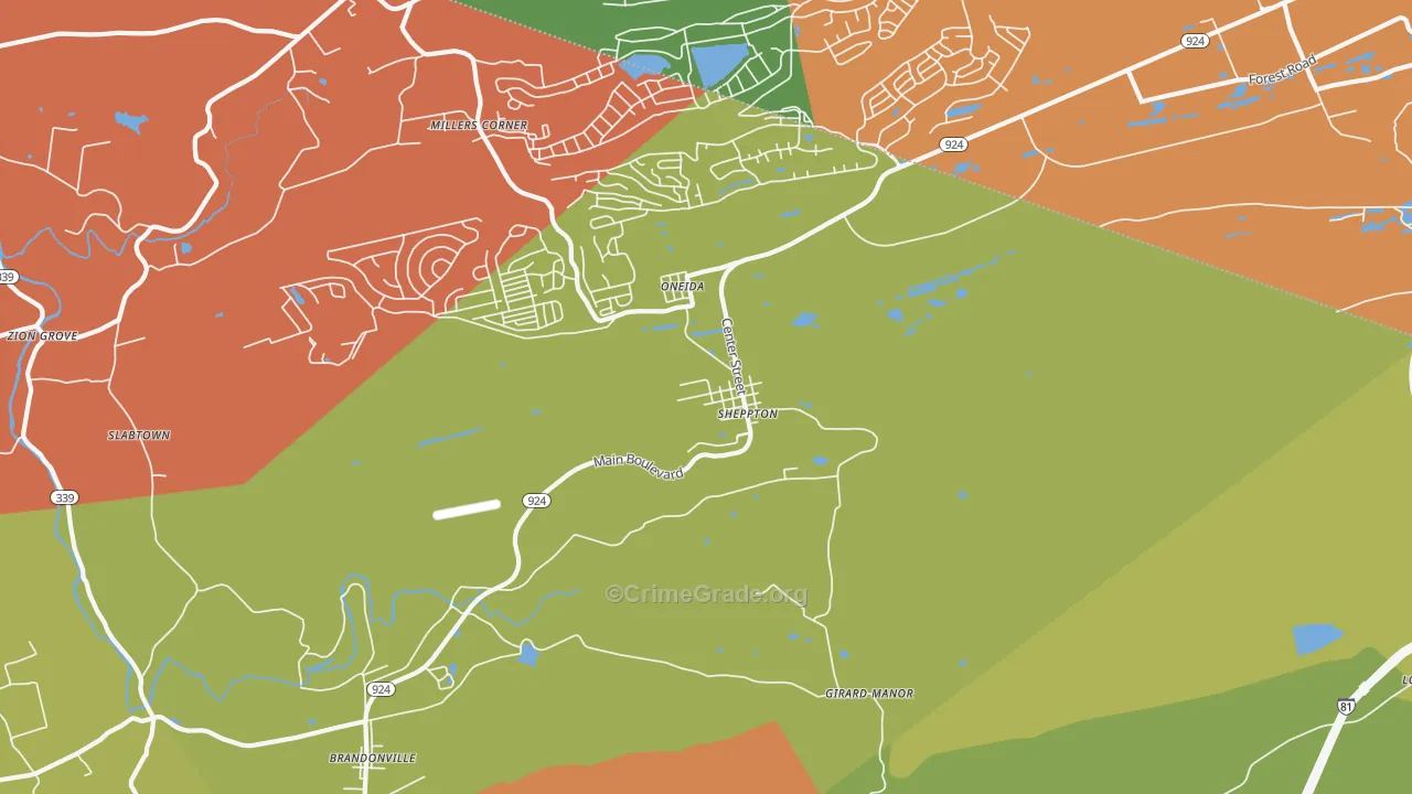 18248, PA Map of Theft Rates