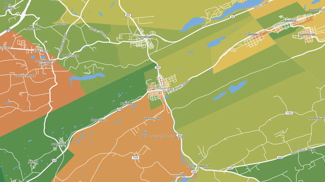 18252, PA Map of Theft Rates