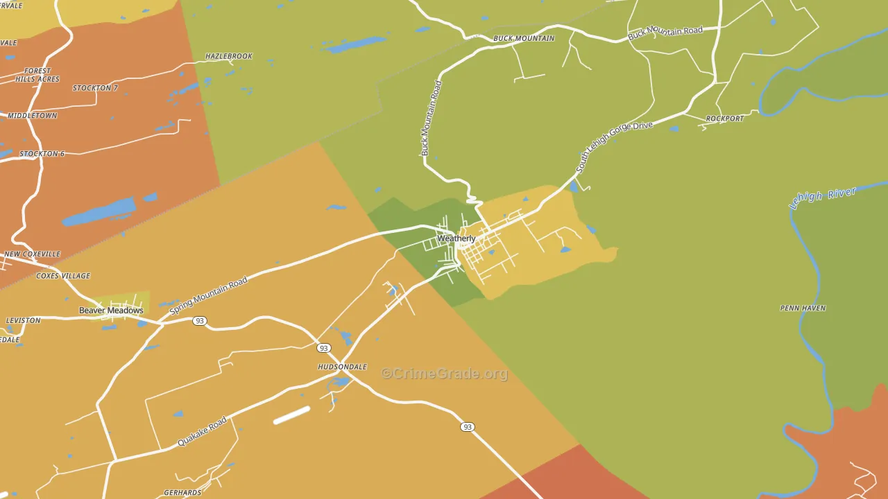 18255, PA Map of Theft Rates