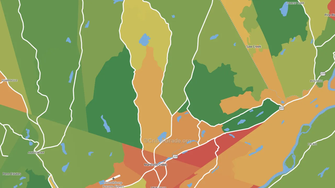 18302, PA Map of Theft Rates