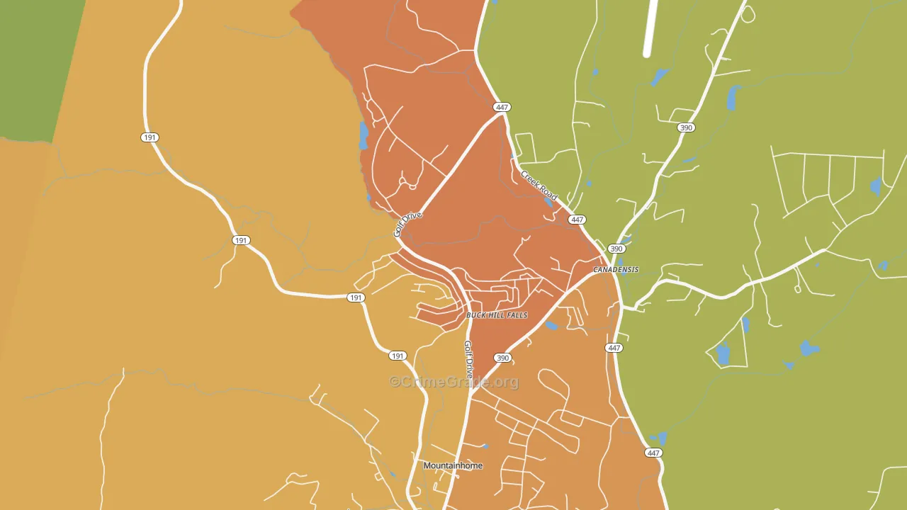 18323, PA Map of Theft Rates