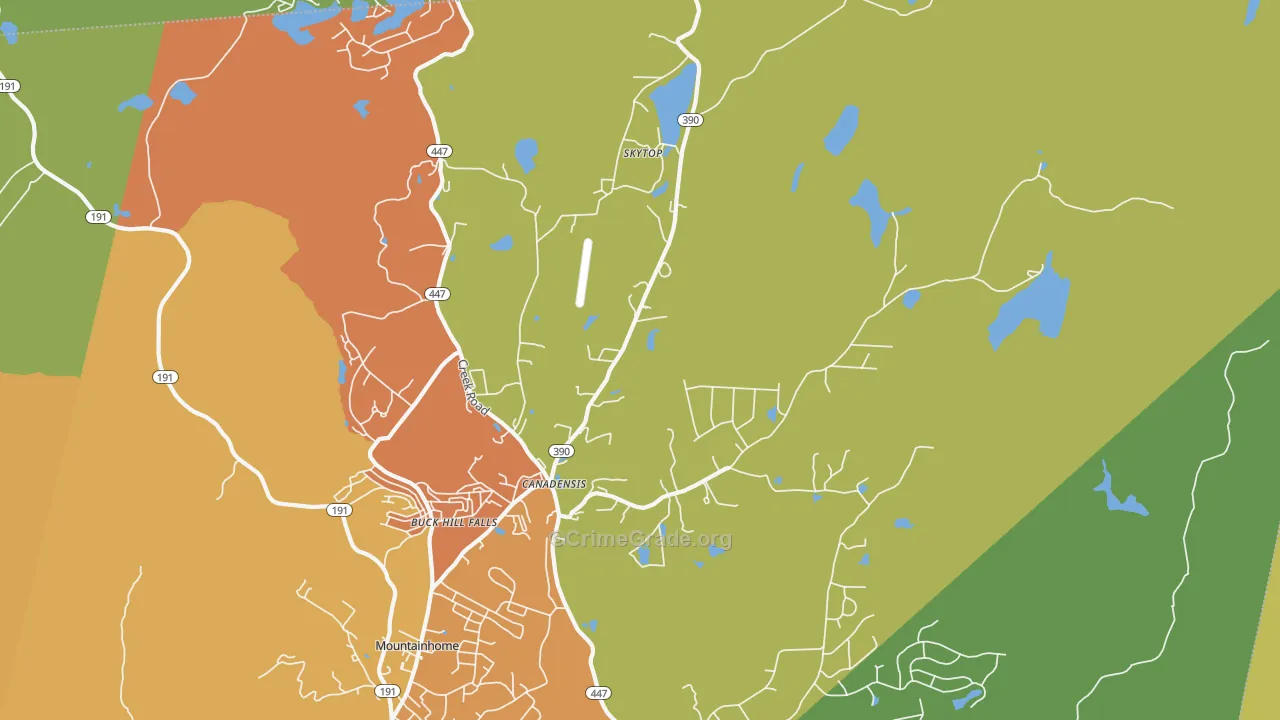 18325, PA Map of Theft Rates