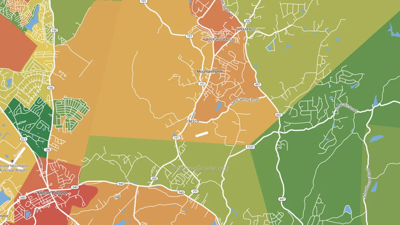 18326, PA Map of Theft Rates